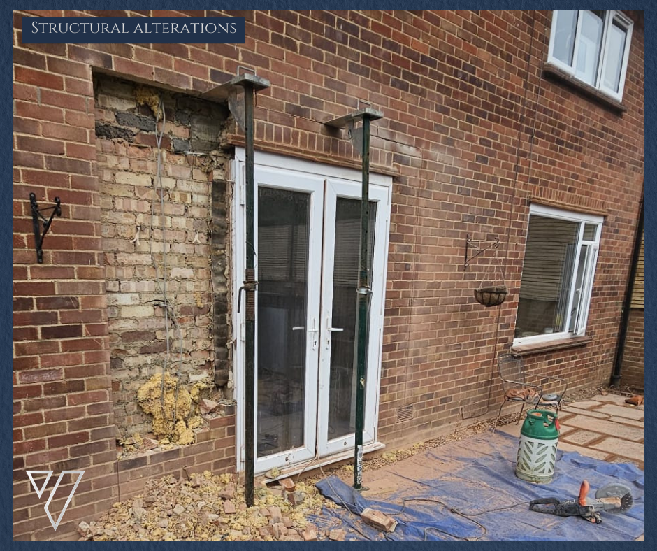 Structural steel lintel installation near Norwich