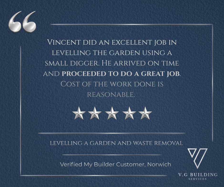 Customer Review, levelling garden with digger. Norwich 