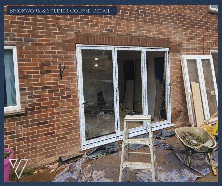Brickwork and soldier course after knock through. Norfolk