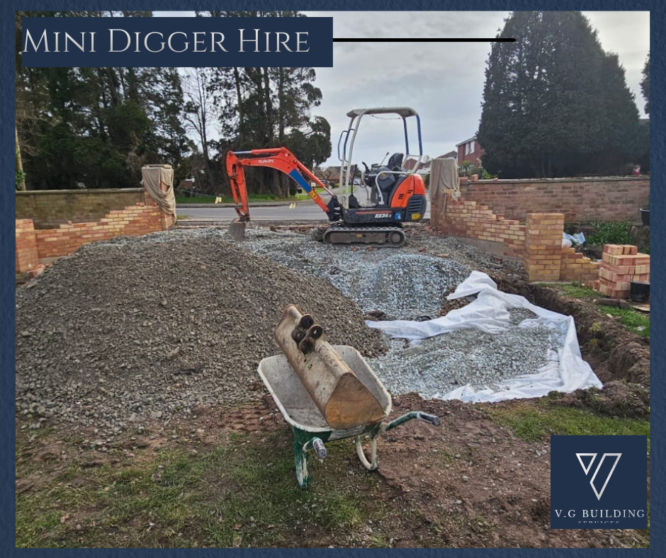 Mini Digger and driver hire in Norwich and surrounding villages